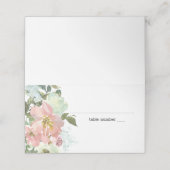 Eggshell and Blush Floral Wedding Platzkarte (Außenseite Aufgefaltet)