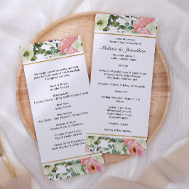 Eggshell and Blush Floral Wedding Program Programm