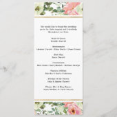 Eggshell and Blush Floral Wedding Program Programm (Rückseite)
