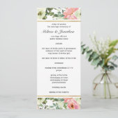 Eggshell and Blush Floral Wedding Program Programm (Stehend Vorderseite)