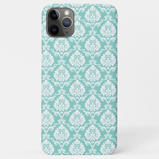 Eggshell Blue Damask Case-Mate iPhone Hülle (Rückseite)