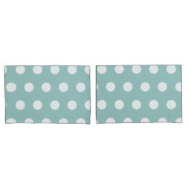 Eggshell Blue Geometric White Polka Dots       Kissenbezug