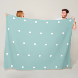 Eggshell Blue White Dots Fleecedecke