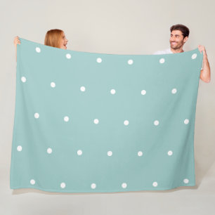 Eggshell Blue White Dots Fleecedecke