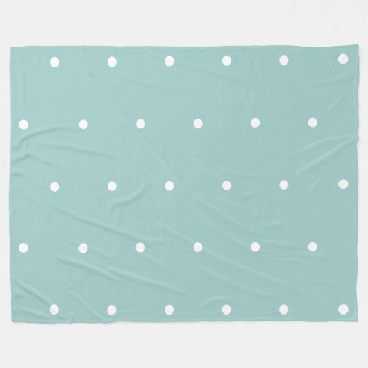 Eggshell Blue White Dots Fleecedecke (Vorderseite (Horizontal))