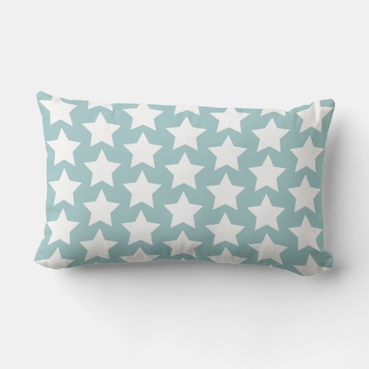 Eggshell Blue & White Stars Kinder/Kinderzimmer Lendenkissen (Rückseite)