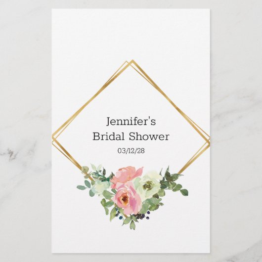 Eggshell Blush Floral Game, wo wir waren Flyer (Hinten)