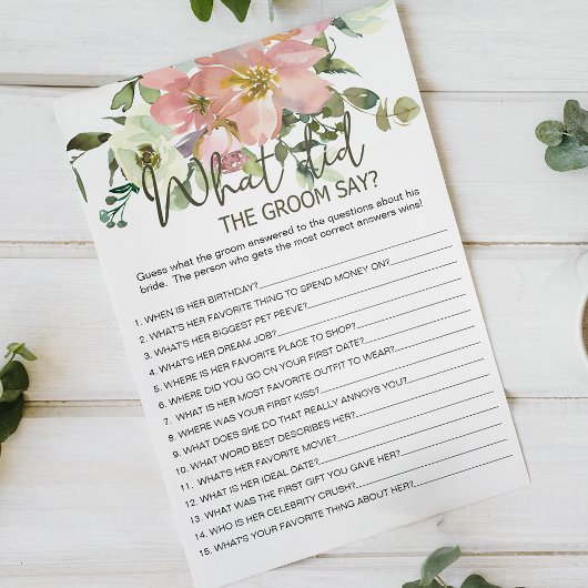 Eggshell Blush Floral Game würde sagen Flyer