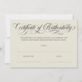 Eggshell Brown Wirbel Certificate of Authenticity (Vorderseite)