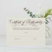 Eggshell Brown Wirbel Certificate of Authenticity (Stehend Vorderseite)