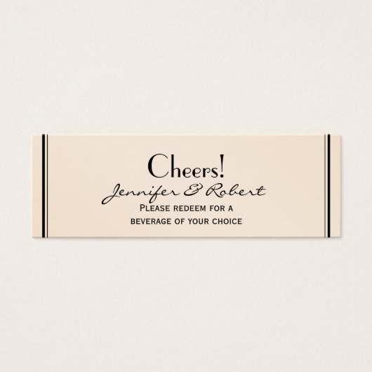 Eggshell Elegance Wedding Drinks Tickets (Vorderseite)