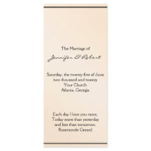 Eggshell Elegance Wedding Program