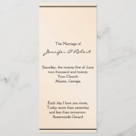 Eggshell Elegance Wedding Program Programm
