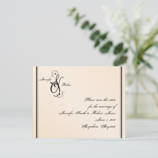 Eggshell Elegance Wedding Save the Date (Stehend Vorderseite)
