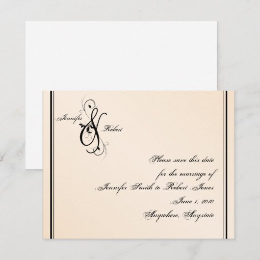Eggshell Elegance Wedding Save the Date (Vorne/Hinten)