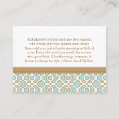 Eggshell Gold marokkanische Empfang Einschließungs Begleitkarte (Rückseite)