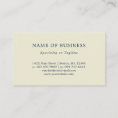 Eggshell Green Blätter Light Blue Therapist Visitenkarte (Rückseite)