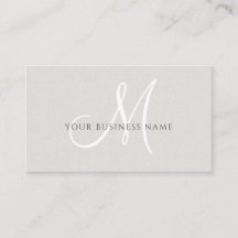 Eggshell Linen Simple Minimal Monogram