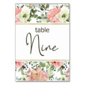 Eggshell Pink Blush Floral Wedding Tischnummer (Rückseite)