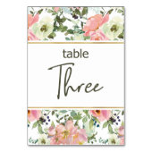 Eggshell Pink Blush Floral Wedding Tischnummer (Rückseite)