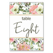 Eggshell Pink Blush Floral Wedding Tischnummer (Rückseite)