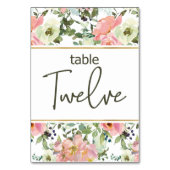 Eggshell Pink Blush Floral Wedding Tischnummer (Rückseite)