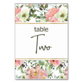 Eggshell Pink Blush Floral Wedding Tischnummer (Rückseite)