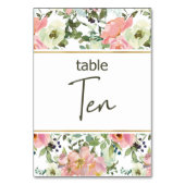 Eggshell Pink Blush Floral Wedding Tischnummer (Rückseite)