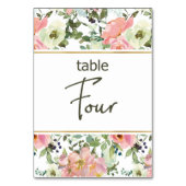 Eggshell Pink Blush Floral Wedding Tischnummer (Rückseite)