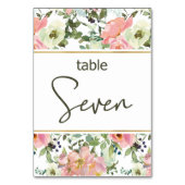 Eggshell Pink Blush Floral Wedding Tischnummer (Vorderseite)