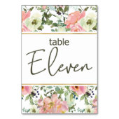 Eggshell Pink Blush Floral Wedding Tischnummer (Rückseite)