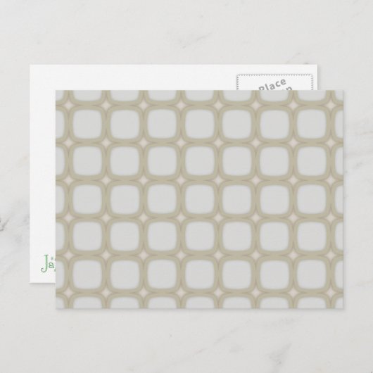 Eggshell Retro Rounded Squares Postkarte (Vorne/Hinten)