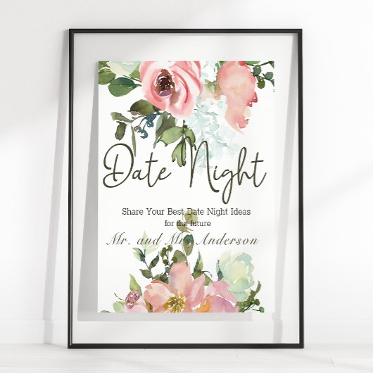 Eggshell und Blush Elegantes Blumenmuster Poster