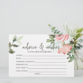 Eggshell und Blush Floral Advice wünscht Hochzeit Briefpapier (Stehend Vorderseite)