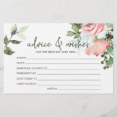 Eggshell und Blush Floral Advice wünscht Hochzeit Briefpapier (Vorderseite)