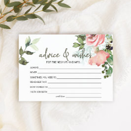 Eggshell und Blush Floral Advice wünscht Hochzeit Briefpapier
