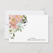 Eggshell und Blush Floral Elegant Danke Karte (Rückseite)