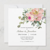 Eggshell und Blush Floral Hinzufügen Foto-Verlobun (Rückseite)