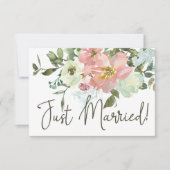 Eggshell und Blush Floral Just Married (Vorderseite)