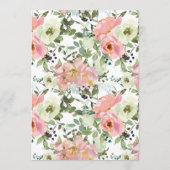 Eggshell und Blush Floral Romantisches Hochzeitsme Menükarte (Rückseite)