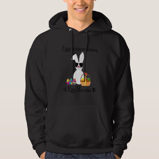 Eggspert Egg Hunter Osterjunge Mädchen Cool Bunny Hoodie (Vorderseite)