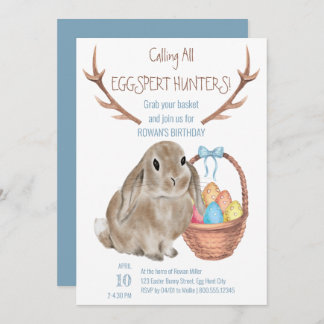 Eggspert Jäger Ostern Bunny und Eier Geburtstag Einladung