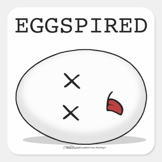 Eggspired-(Abgelaufen) Totes Ei Quadratischer Aufkleber (Vorderseite)