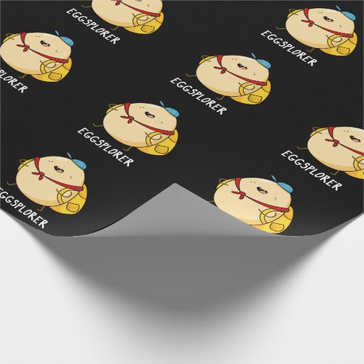 Eggsplorer Funny Egg Explorer Puck Dark BG Geschenkpapier (Ecke)