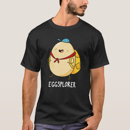 Eggsplorer Funny Egg Explorer Puck Dark BG T-Shirt (Vorderseite)