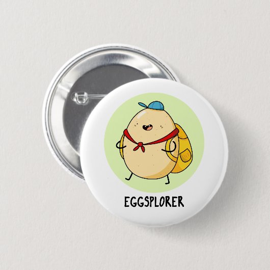 Eggsplorer Funny Egg Explorer Puff Button (Vorne & Hinten)