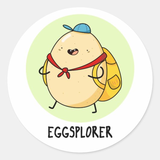 Eggsplorer Funny Egg Explorer Puff Runder Aufkleber (Vorderseite)