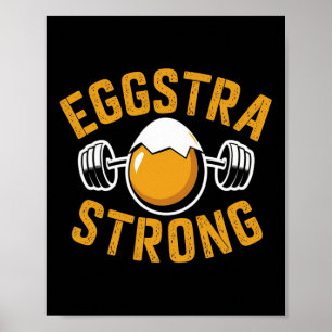 Eggstra Eggstra Starker Funny Eiweiß Bodybuilding  Poster