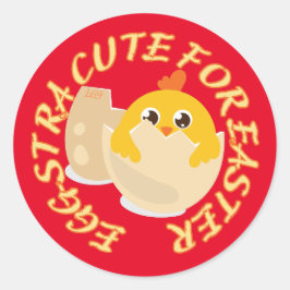 EGGSTRA NIEDLICH FÜR OSTERFRISCHE Osterkichtengabe Runder Aufkleber