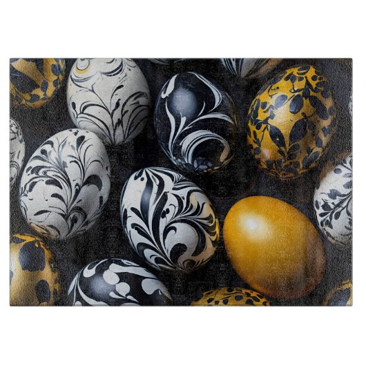 "Eggstraordinary Swirls" Glas Schneidbrett Schneidebrett (Vorderseite)